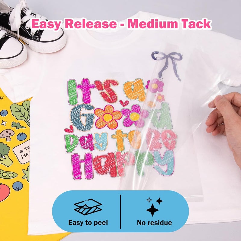 TECKWRAP قناع نقل الحرارة لورق نقل الحرارة للتي شيرتات 1 لفة، 11.7" × 170" فيلم ماسك شفاف لنقل الحرارة على الحديد لفيينيل نقل الحرارة القابل للطباعة - Image 4